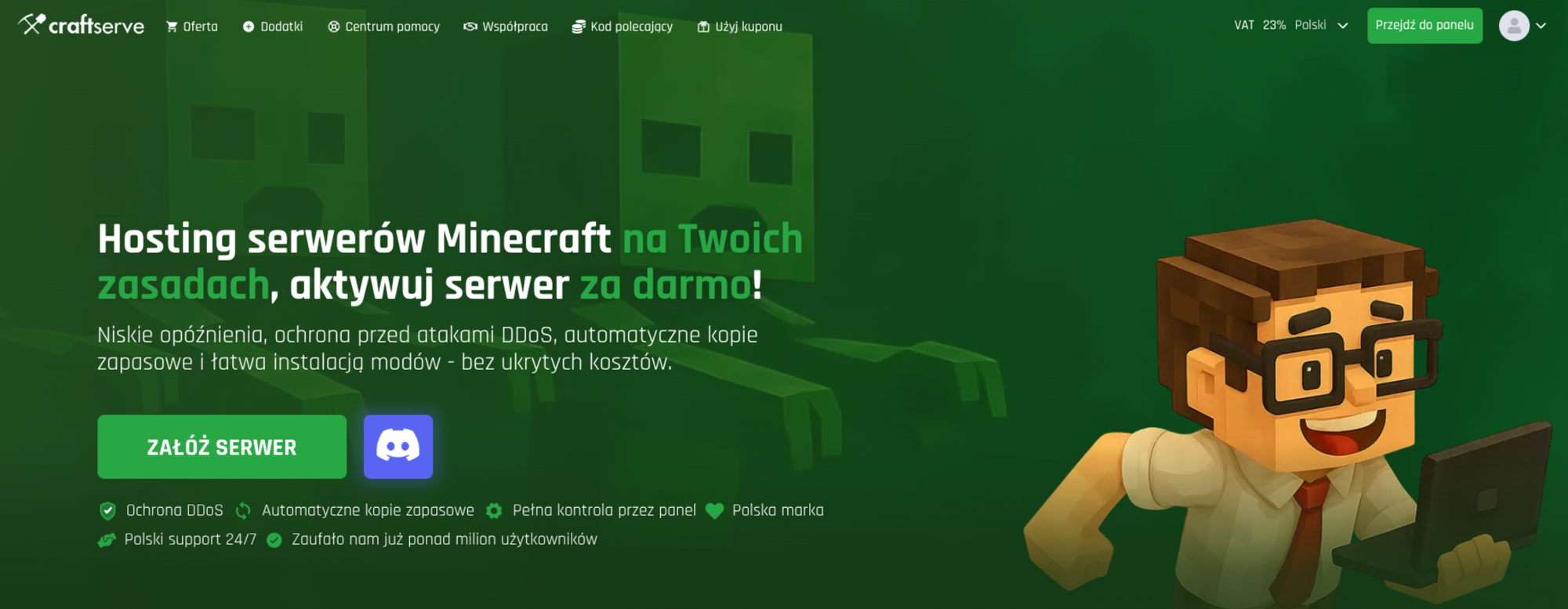 Craftserve.com - kod rabatowy, dodatkowe 3 dni aktywności serwera